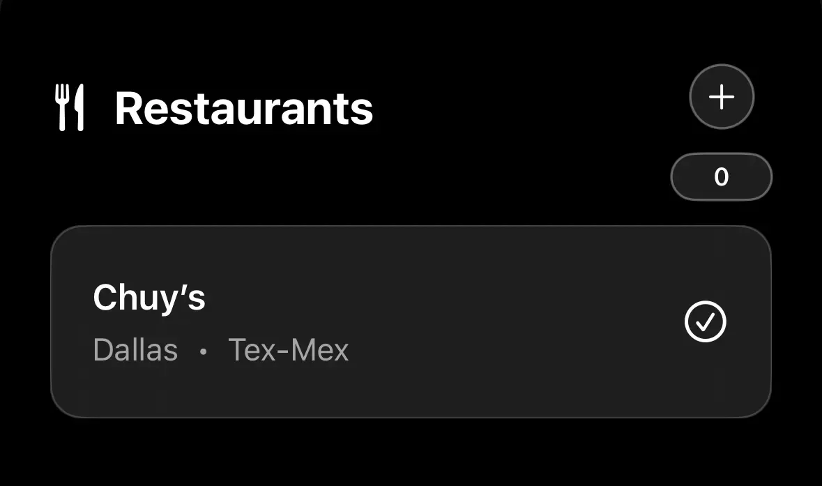 Bucketr Restaurant List